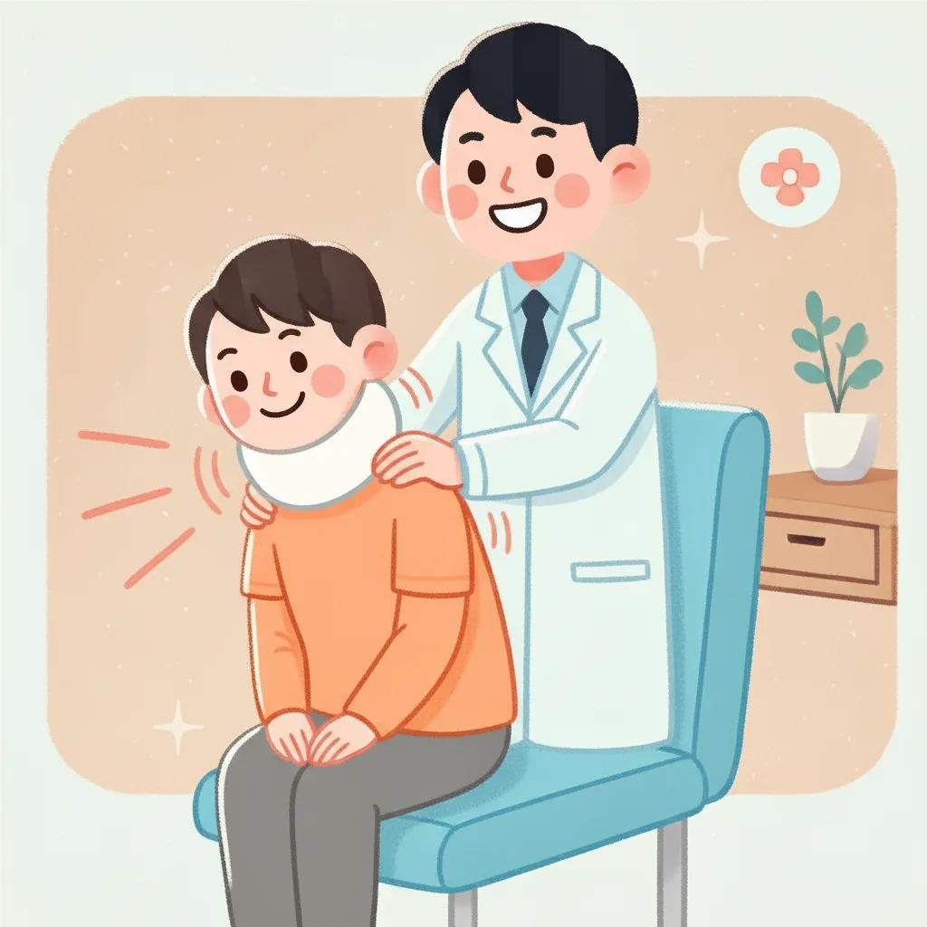 交通事故治療を受ける患者様のイラスト